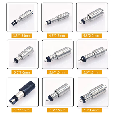 DC-aansluiting en adapter voor opladen en aansluiting