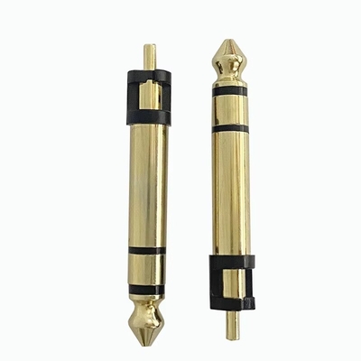 Goudgeplatte 6,35 mm stereo 3 polen stereo audio mannelijke connector audio microfoon aansluiting voor koptelefoon