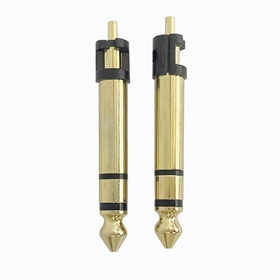 Goudgeplatte 6,35 mm stereo 3 polen stereo audio mannelijke connector audio microfoon aansluiting voor koptelefoon