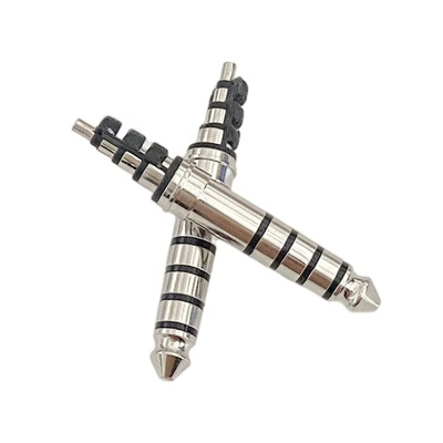 Nickel geplatte stekker koptelefoon stekker 4,4 mm 5 polen 33L mannelijke audio connector