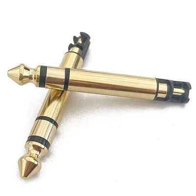 Goudgeplatte 6,35 mm Mono 50L Audio Mannelijke oordopplug connector met draad voor koptelefoon