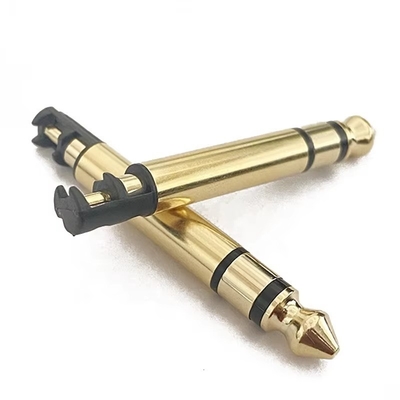 Goudgeplatte 6,35 mm Mono 50L Audio Mannelijke oordopplug connector met draad voor koptelefoon