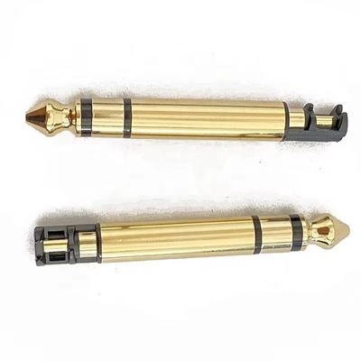 Goudgeplatte 6,35 mm Mono 50L Audio Mannelijke oordopplug connector met draad voor koptelefoon