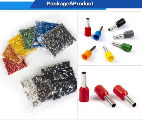 Meerkleurige geïsoleerde nylon koperdraad ferrule krimppint terminal buisvormige terminal bedrading accessoires lug