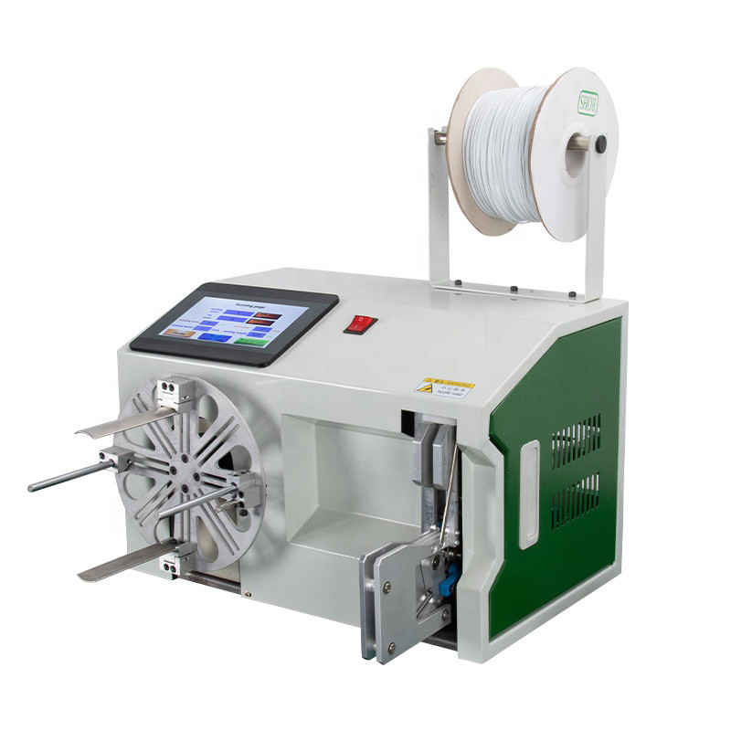 Semi-automatische 30 meter lange kabel wikkelmachine Data draad stroomkabel Winding And Tie Machine